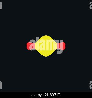 Candy flat icon. Simple style sweet food symbol. Logo design element. T-shirt printing. Vector for sticker. Stock Vector