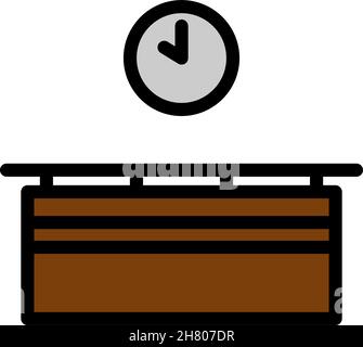 Office Reception Desk Icon. Editable Bold Outline With Color Fill Design. Vector Illustration. Stock Vector