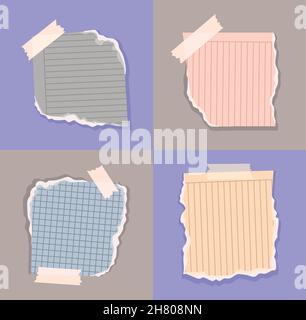 four rip papers Stock Vector