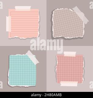 four ripped papers Stock Vector