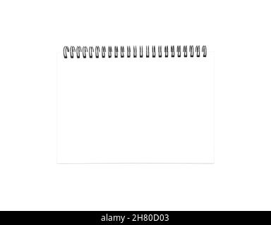 Blank spiral bound notebook isolated on white Stock Photo