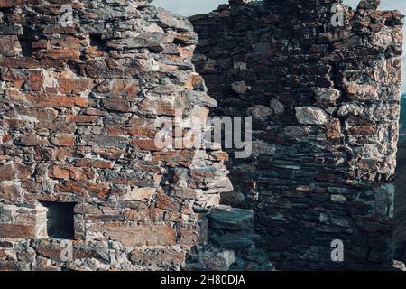 Ancient wall ruins close up view.  North Ossetia Republic of Alania,  Russia Stock Photo