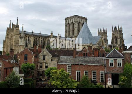 York Minster against a cloudy sky (York, Yorkshire, England) Stock Photo