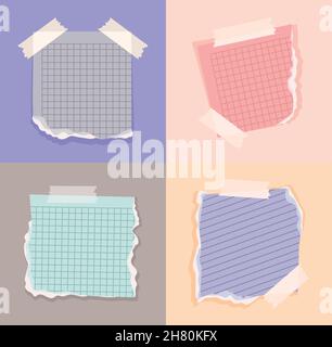 four rip pages Stock Vector