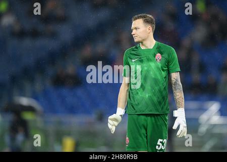 Rome, Italy. 25th Nov, 2021. Dmytro Matsapura, during the UEFA Conference League group stage match between Roma and Zorya Luhansk at Stadio Olimpico, Rome, Italy on 25 November 2021. Credit: Giuseppe Maffia/Alamy Live News Stock Photo