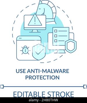 Device anti-malware protection concept icon Stock Vector