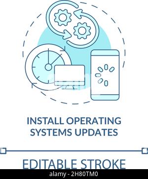 Operating system updates installation concept icon Stock Vector