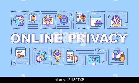 Online privacy and data protection word concepts banner Stock Vector