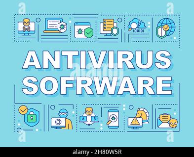 Antivirus software saving personal data word concepts banner Stock Vector