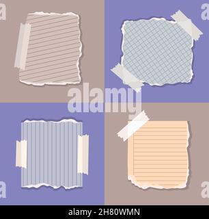 four torn papers Stock Vector