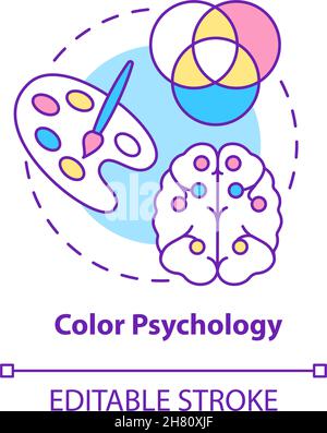 Color psychology concept icon Stock Vector