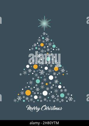 sparkly decorated christmas tree vector illustration Stock Vector