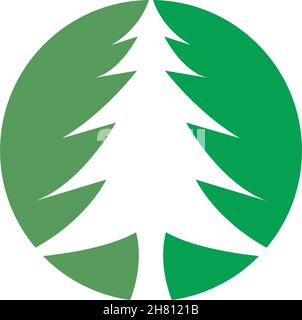 Christmas Tree icon flat design template vector Stock Vector