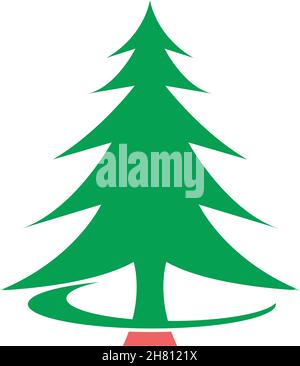 Christmas Tree icon flat design template vector Stock Vector