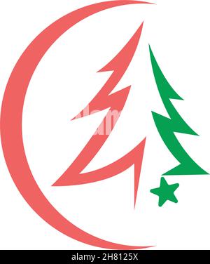 Christmas Tree icon flat design template vector Stock Vector