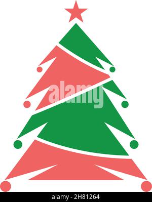 Christmas Tree icon flat design template vector Stock Vector