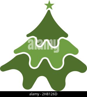 Christmas Tree icon flat design template vector Stock Vector