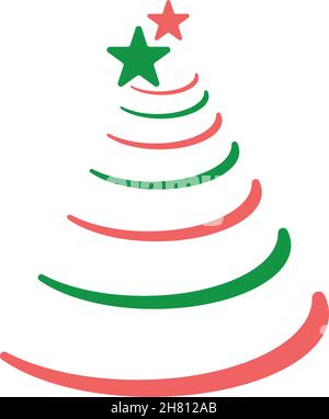 Christmas Tree icon flat design template vector Stock Vector