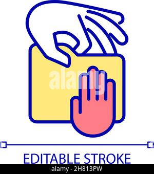 Stealing copyrighted material prevention RGB color icon Stock Vector