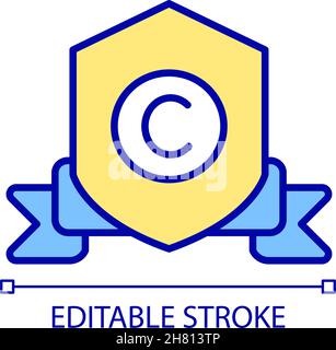 Copyright law RGB color icon Stock Vector