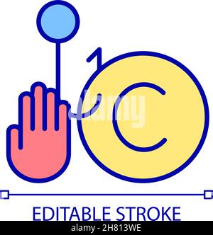 Preventing copyright infringement RGB color icon Stock Vector