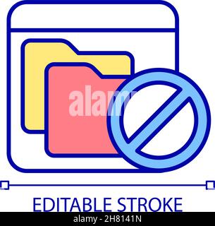 Folder access denied RGB color icon Stock Vector