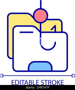 Stealing copyrighted material RGB color icon Stock Vector