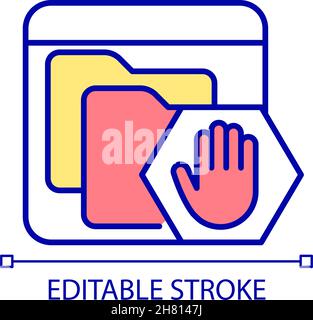 Scanning folder for malware RGB color icon Stock Vector