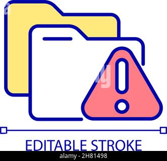 Downloading potentially suspicious files RGB color icon Stock Vector