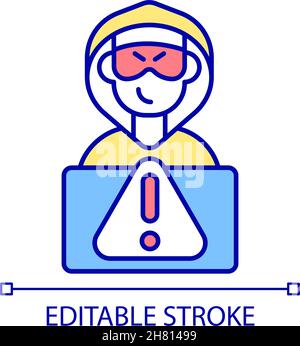 Computer hacking RGB color icon Stock Vector