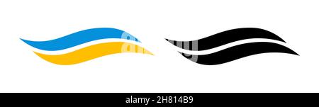 Waves swoosh water abstract logo template. Tribal shape wavy swoosh clean element Stock Vector