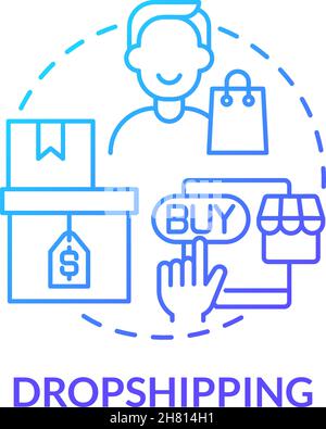 Dropshipping blue gradient concept icon Stock Vector