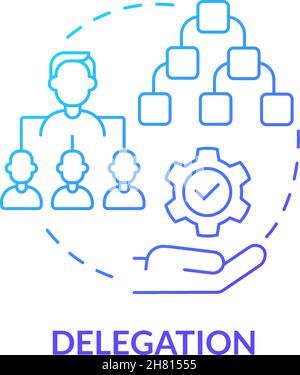 Delegation blue gradient concept icon Stock Vector