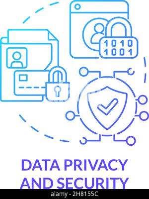 Data privacy and security blue gradient concept icon Stock Vector