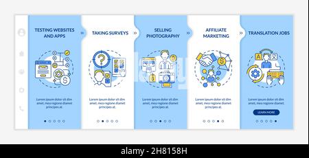 How to make profit online onboarding vector template Stock Vector