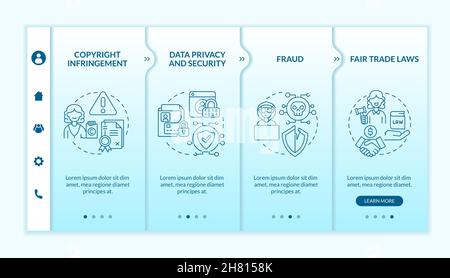 Digital entrepreneurship risks onboarding vector template Stock Vector