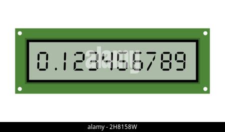 Calculator lcd display number clock time numeral timer. LCD display vector alarm score digit calculator Stock Vector