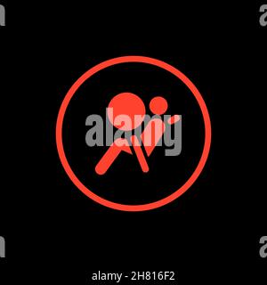 Car airbag icon seat belt driver risk. Safety airbag sign car symbol Stock Vector