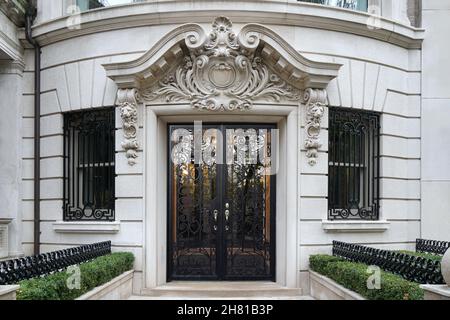 Entrance to elegant baroque style townhouse or apartment building Stock Photo