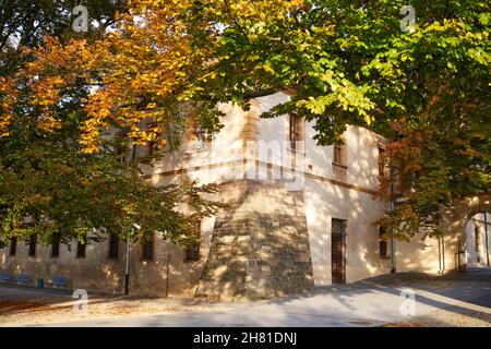 JICIN, CZECH REPUBLIC - OCTOBER 31, 2021: Castle building with autumn trees Stock Photo