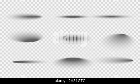 Shadow ball circle round vector bottom floor shadow. Oval shade ellipse illustration Stock Vector