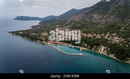 Kalamos village in Lefkada island Greece Stock Photo