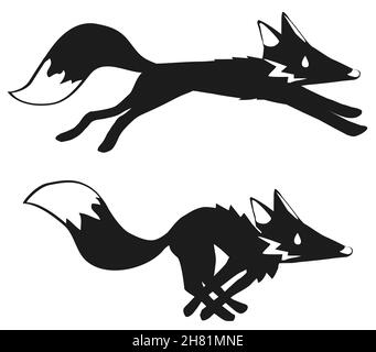 running fox silhouette clip art