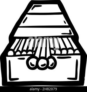 Painted matches in box, vector illustration Stock Vector