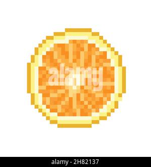 Orange pixel Icon, in the vector. EPS 8 format. Stock Vector