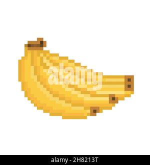 Banana pixel Icon, in the vector. EPS 8 format. Stock Vector