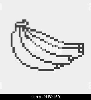 Banana pixel Icon, in the vector. EPS 8 format. Stock Vector