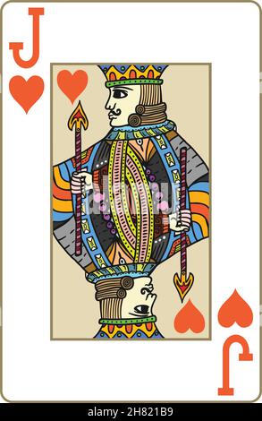 Jack of hearts playing card, vector illustration Stock Vector