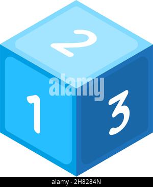 Cube Logo Template vector icon illustration design with 123 number lette. vector Stock Vector