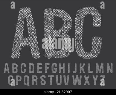 Hand drawn and sketched vector abc, font, alphabet Stock Vector